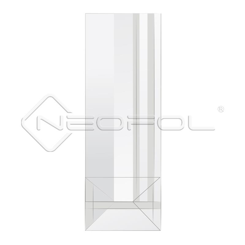OPP-Blockbodenbeutel mit Siegelnaht / hochtransparent / 60 + 40 x 150 mm