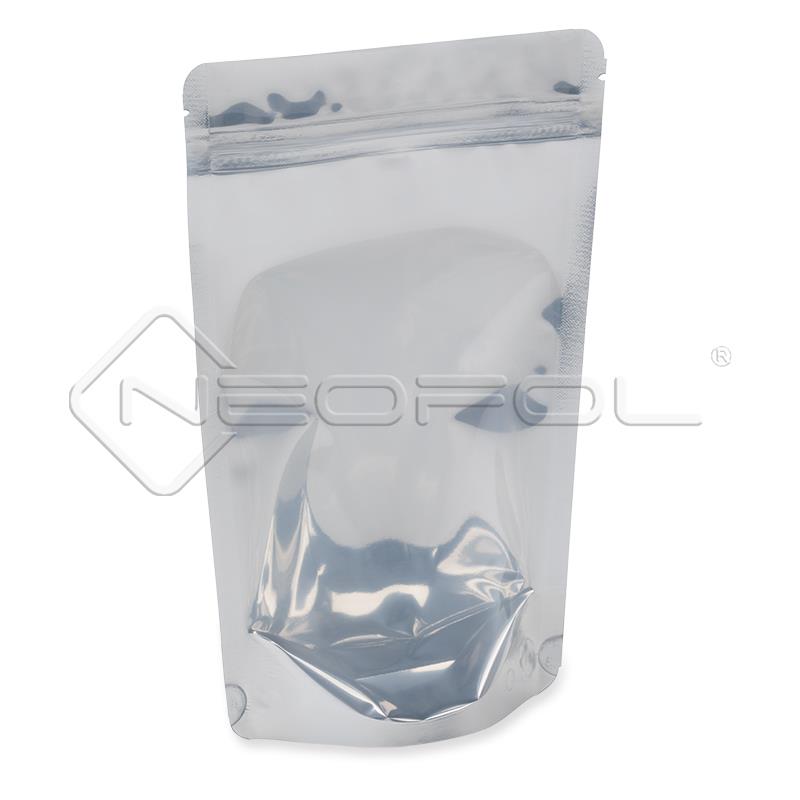 Standbodenbeutel mit Zipper / silber/transparent / 3000 ml