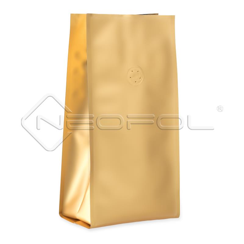 Quad Bags® mit Ventil / mattgold / 500 g