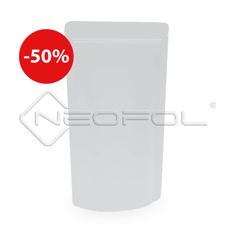 Standbodenbeutel recyclebar mit Zipper / mattweiß / 750 ml