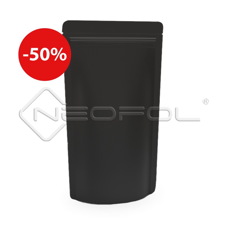 Standbodenbeutel recyclebar mit Zipper / mattschwarz / 1000 ml