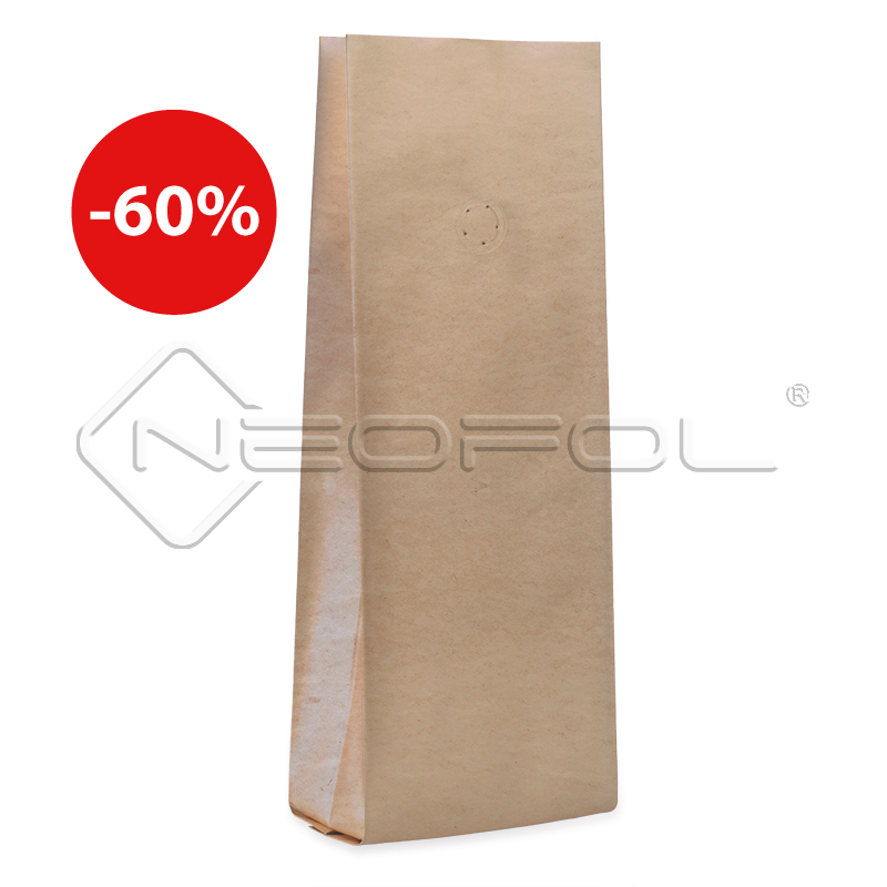 Seitenfaltenbeutel recyclebar mit Ventil / Paperlook / 500 g